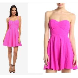 MinkPink Meet Me at Midnight Hot Pink Corsett Party Dress
